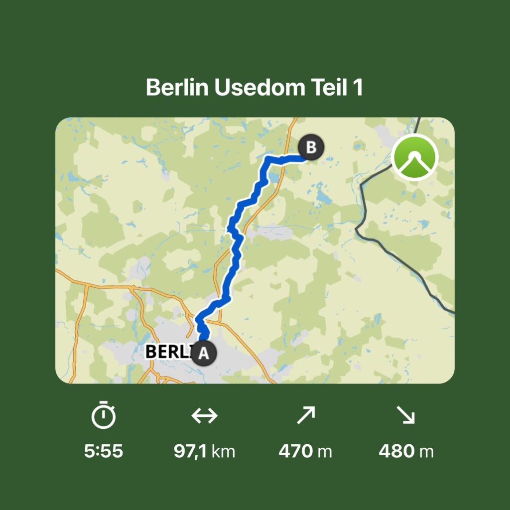 Routenführung Berlin Usedom Radweg