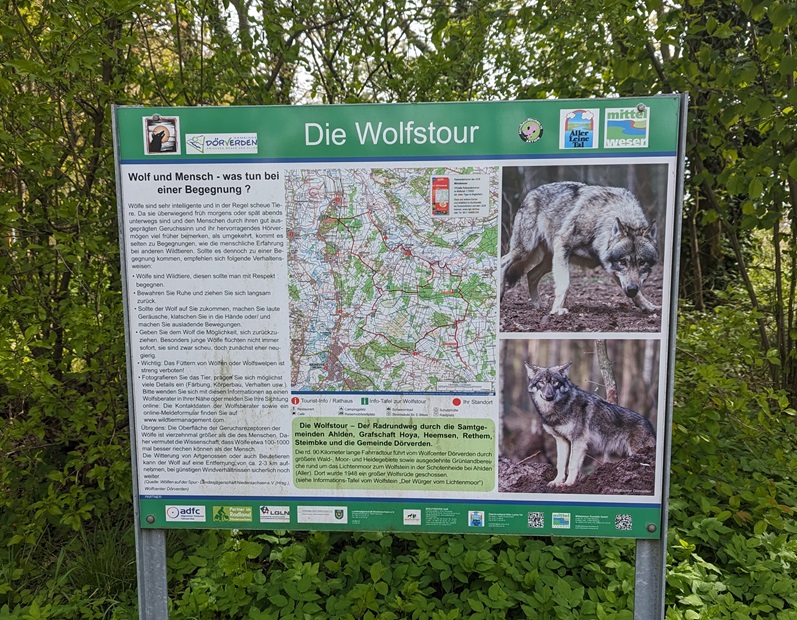 Infoschild die Wolfstour